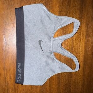 Nike Gray Sports Bra with Black Elastic Band